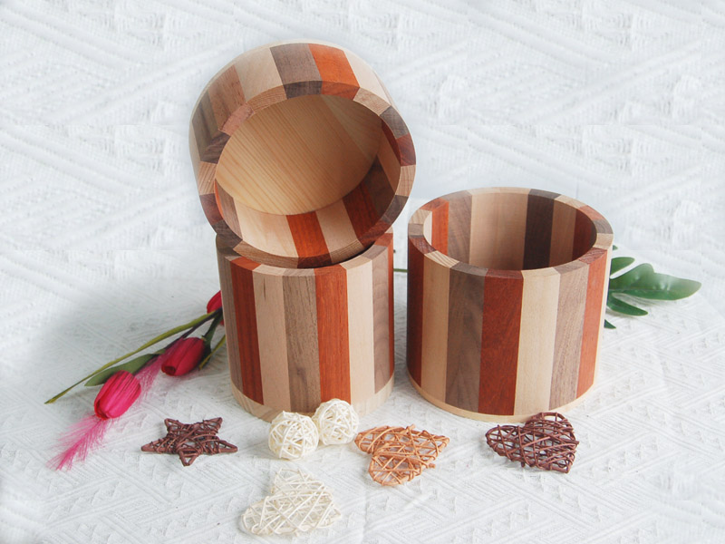 Colorful wood flowerpot