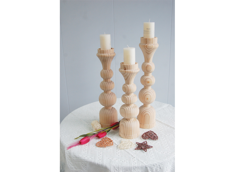 Wood candle holder